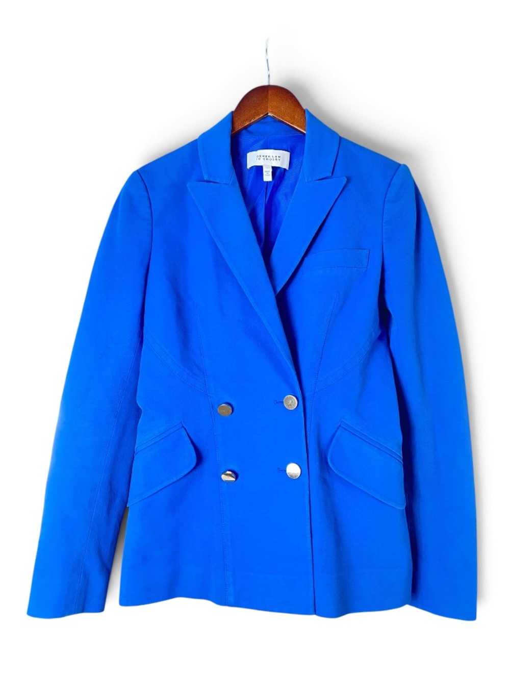 Derek Lam 10 Crosby Rodeo Double Breasted Gold Button Blazer Blue 2